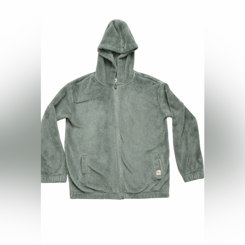 Abercrombie Sage Green Plush Fleece Zip Up  size 11/12